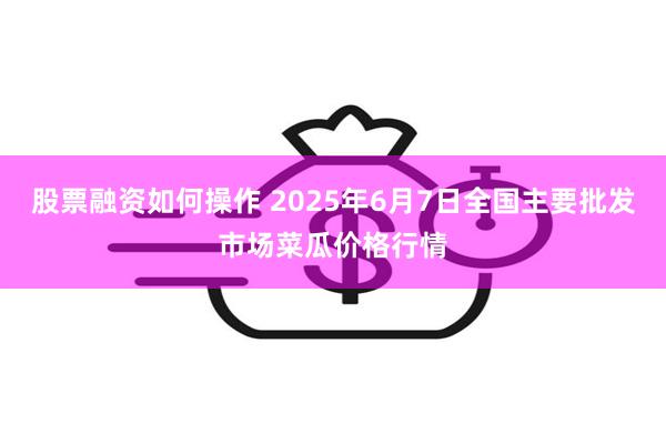 股票融资如何操作 2025年6月7日全国主要批发市场菜瓜价格行情