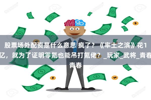 股票场外配资是什么意思 疯了？《率土之滨》花1亿，就为了证明零氪也能吊打氪佬？_玩家_武将_青春