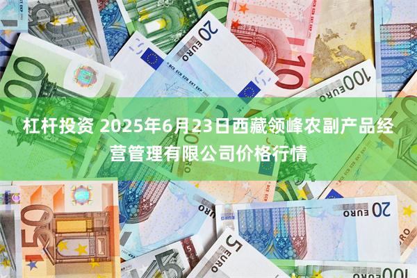 杠杆投资 2025年6月23日西藏领峰农副产品经营管理有限公司价格行情